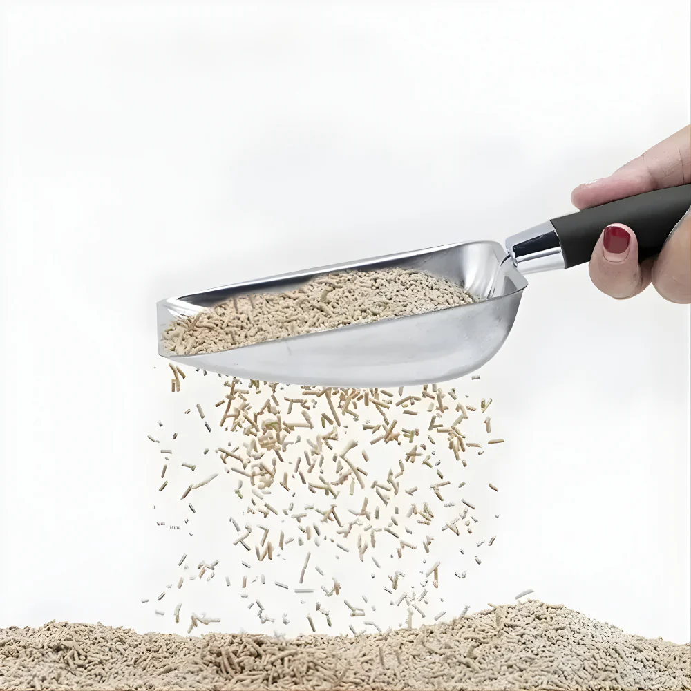 Stainless Steel Cat Litter Scoop with Long Ergonomic Handle, Durable Heavy-Duty Sifting Tool for Indoor Cats, Easy-Clean and Rust-Resistant Litter Box Accessory