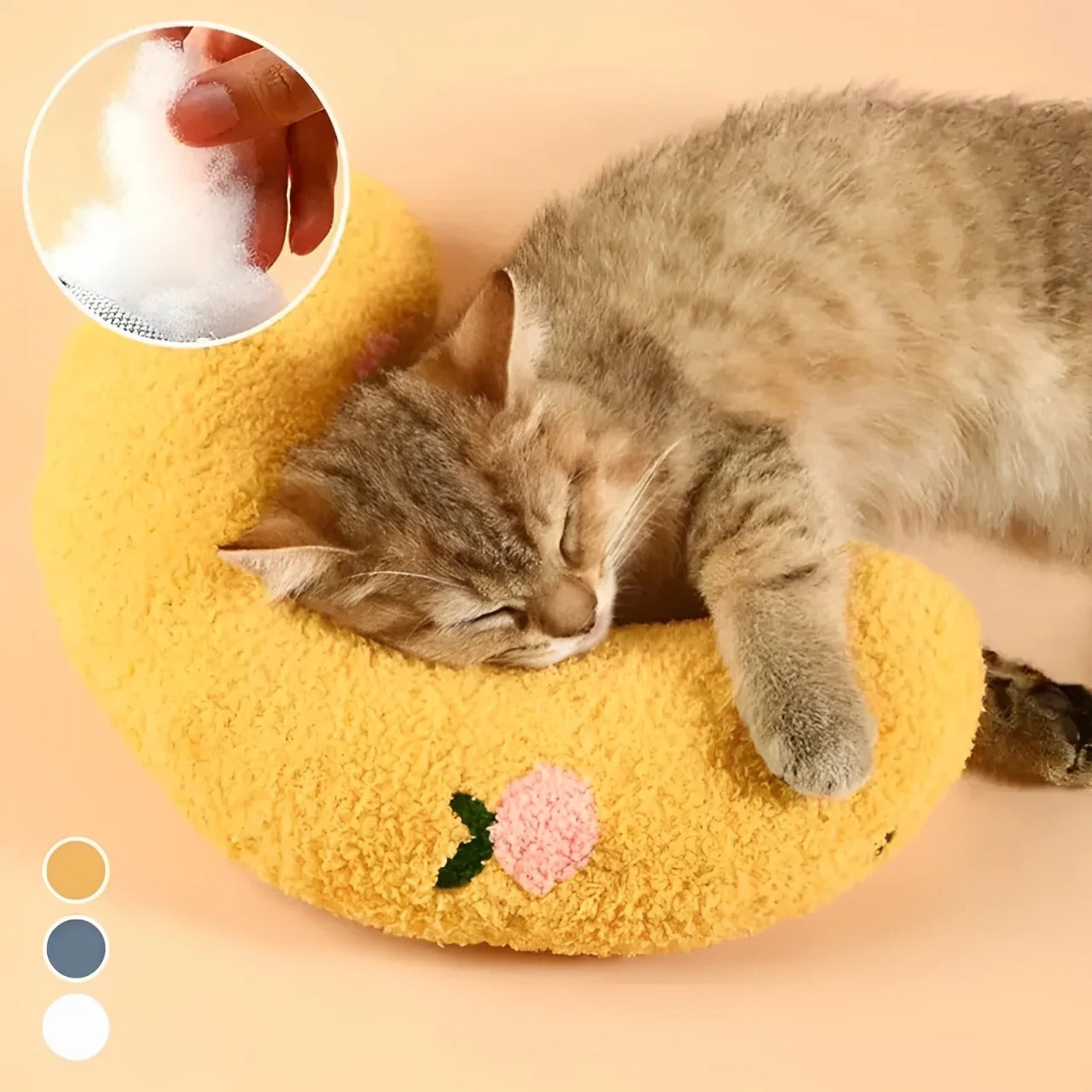 U-Shaped Cat Neck Support Pillow, Plush Cat Hugging Pillow for Head and Neck Comfort, Soft Calming Cat Rest Pillow for Sleeping and Relaxation