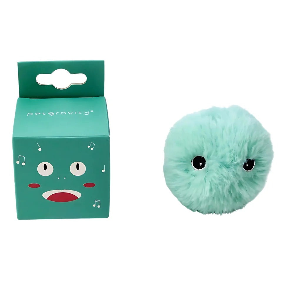 Interactive Cat Toy Fluffy Ball with Sound, Soft Plush Cat Play Ball for Indoor Cats, Engaging Chase and Batting Toy for Daily Exercise