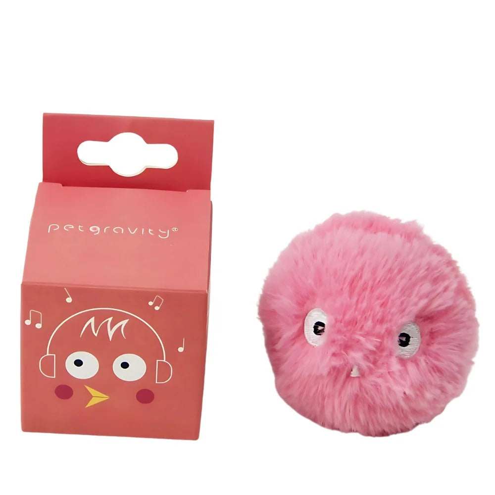 Interactive Cat Toy Fluffy Ball with Sound, Soft Plush Cat Play Ball for Indoor Cats, Engaging Chase and Batting Toy for Daily Exercise