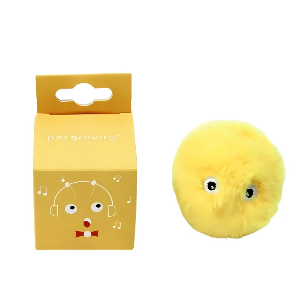 Interactive Cat Toy Fluffy Ball with Sound, Soft Plush Cat Play Ball for Indoor Cats, Engaging Chase and Batting Toy for Daily Exercise