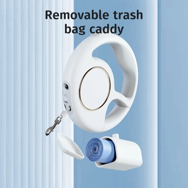 Retractable Dog Leash with LED Light, Multi-Functional Pet Walking Tether for Medium and Large Dogs, Adjustable 3M Leash with Night Safety and Tangle-Free Design