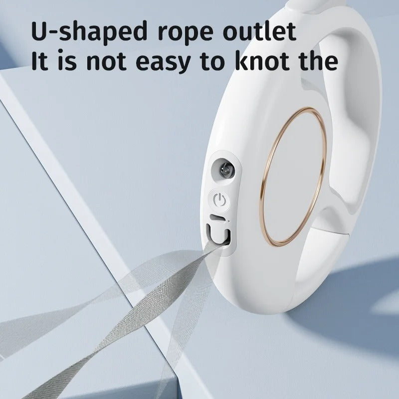 Retractable Dog Leash with LED Light, Multi-Functional Pet Walking Tether for Medium and Large Dogs, Adjustable 3M Leash with Night Safety and Tangle-Free Design