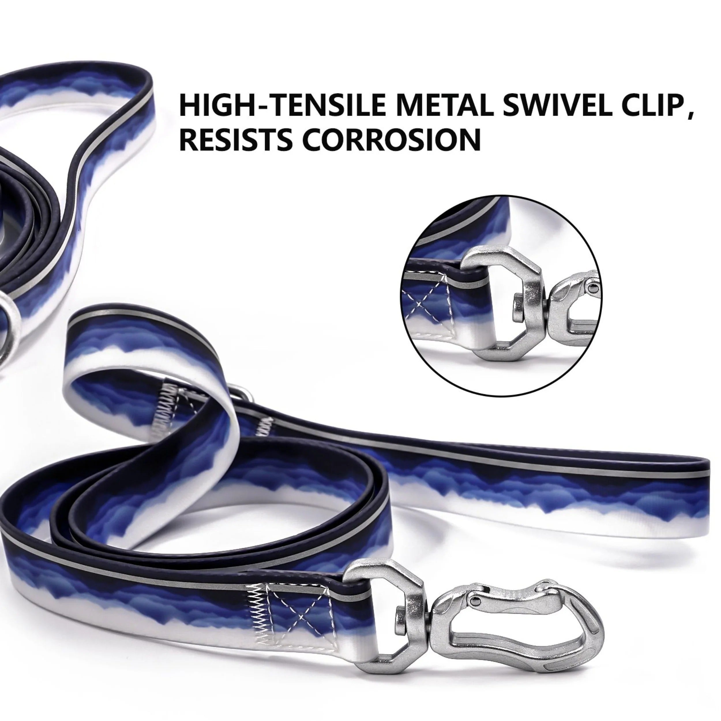 Pet Leash Set with Adjustable Collar and Harness, Reflective Dog Walking Leash, Durable Waterproof Leash for Outdoor Day and Night Use, Anti-Tangle and High Tensile Strength