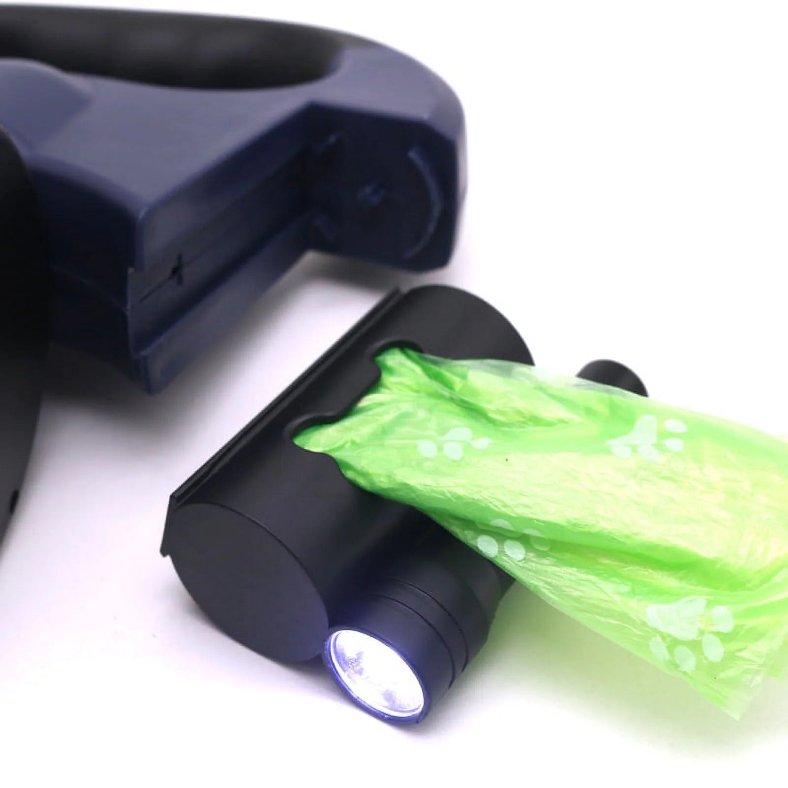 Double Dog Retractable Leash with Reflective Orange and Green Leads, 360-Degree Tangle-Free Dual Dog Walking Leash, Soft Rubber Handle, LED Night Light, 10-Foot Adjustable Lead for Two Dogs Under 25 Pounds