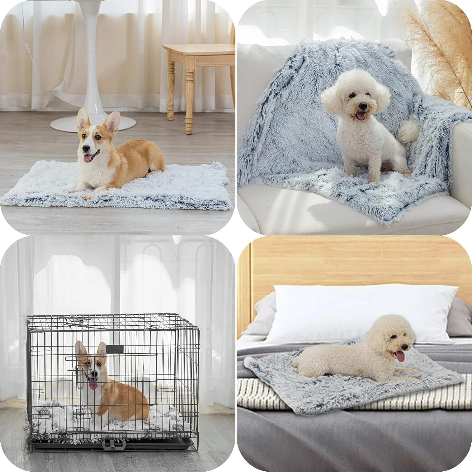 Fluffy Fleece Calming Pet Throw Blanket for Small Cats and Dogs, Soft and Cozy 16 x 24" Indoor Pet Bed, Machine Washable, Lightweight Warm Blanket for Puppies and Kittens