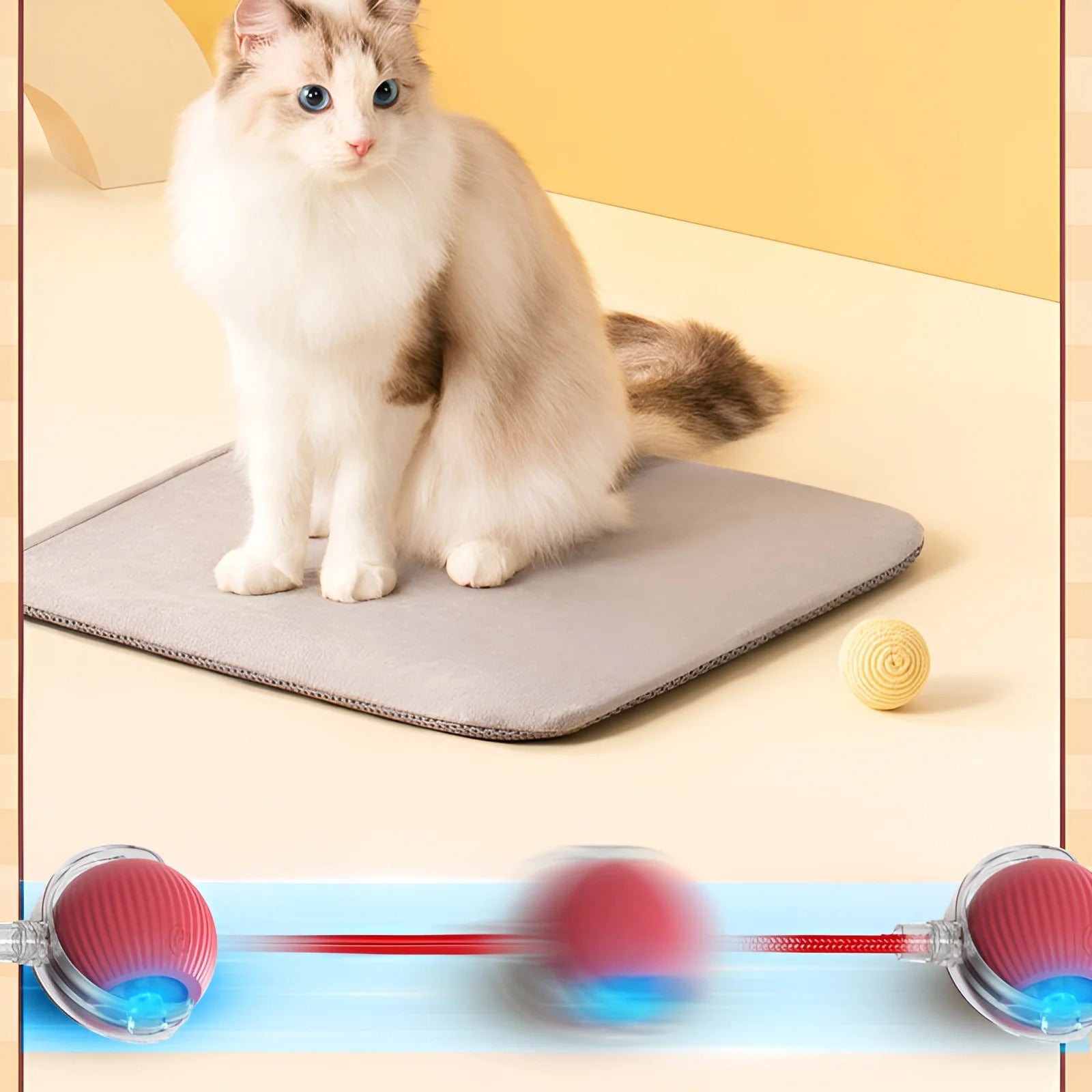 3-Pack Interactive Rechargeable Cat Toys for Indoor Cats, High-Energy Chase & Play, Automatic Moving Balls with Obstacle Avoidance, Sound-Activated Fun for Adult Cats and Kittens